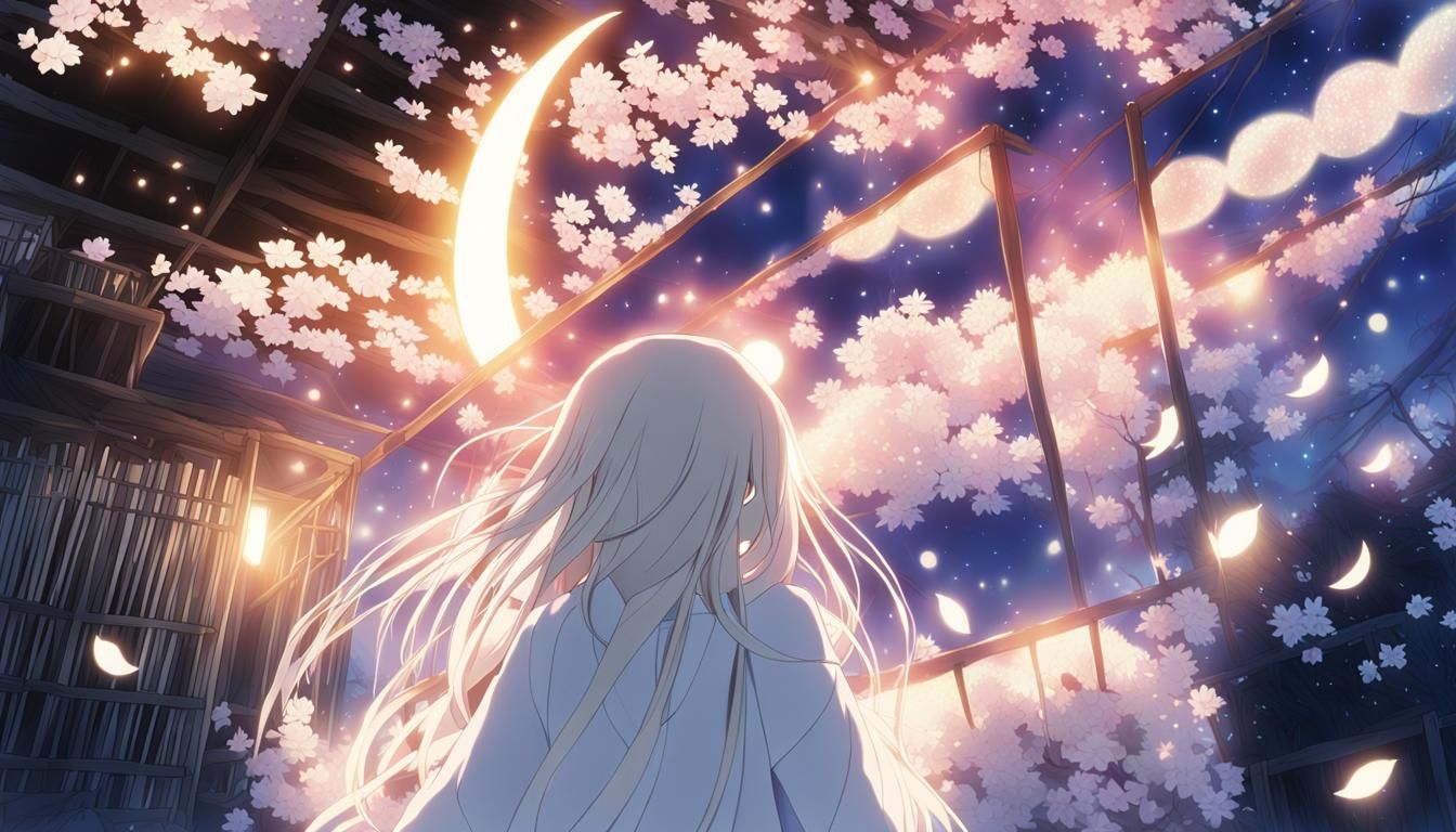 Glowing Anime Girl in Mystical Forest: Key Visual