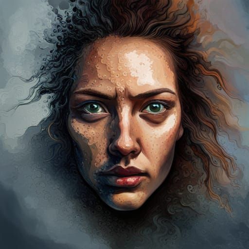 Eerie Faces Peer Through Window in Hyperrealistic Style