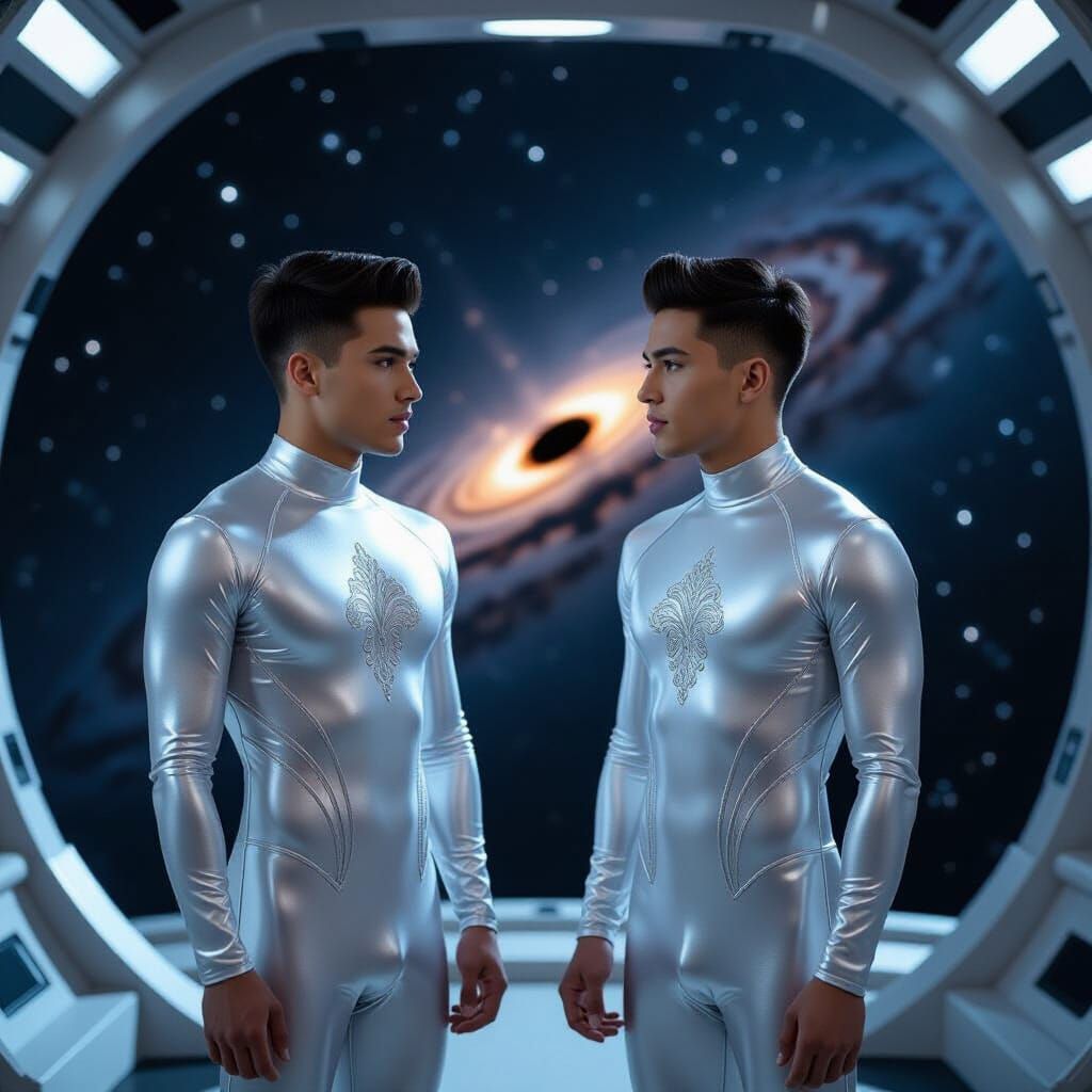 Gay Men in Silver Suits Observe Black Hole