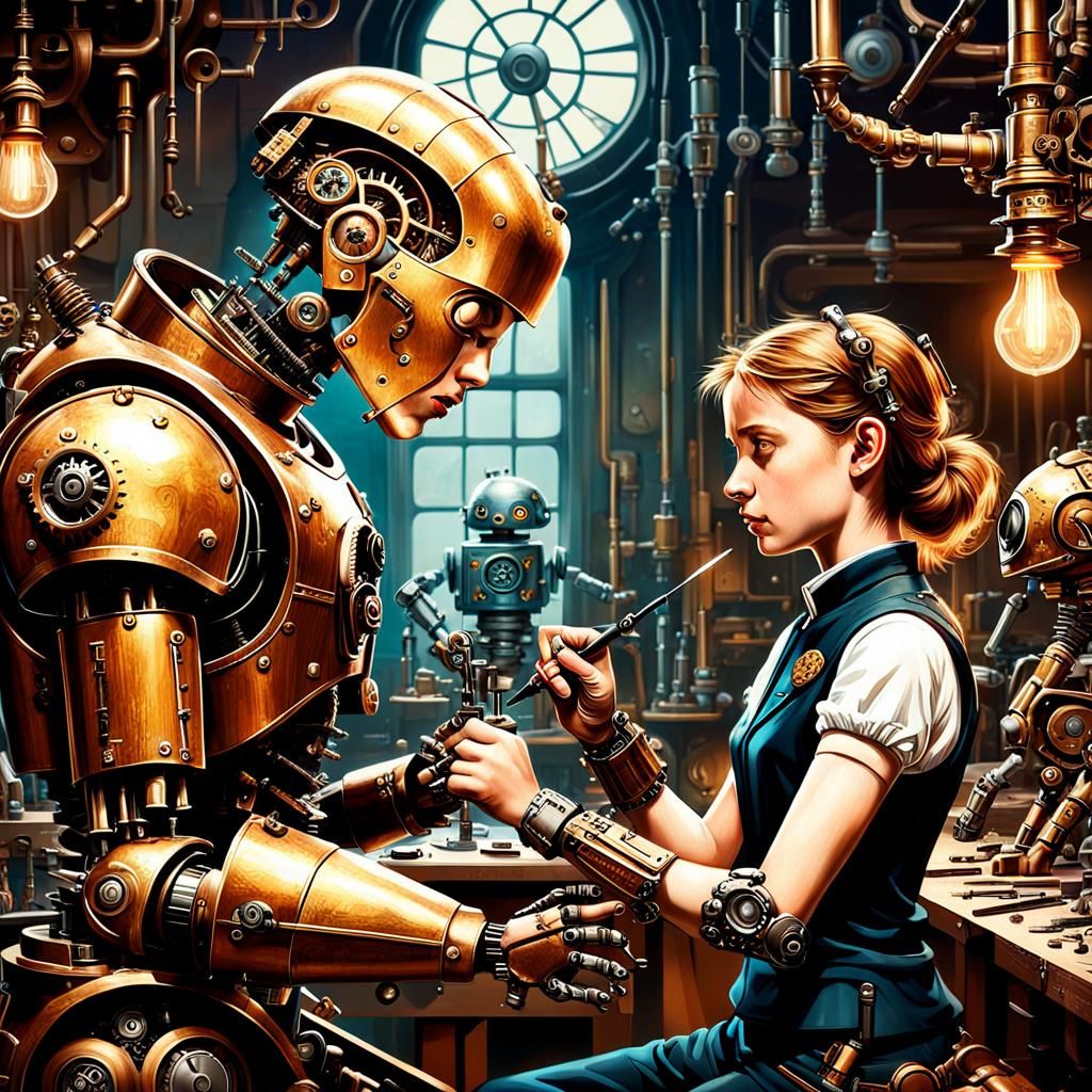 Steampunk Workshop: Android Repair in Art Nouveau Style