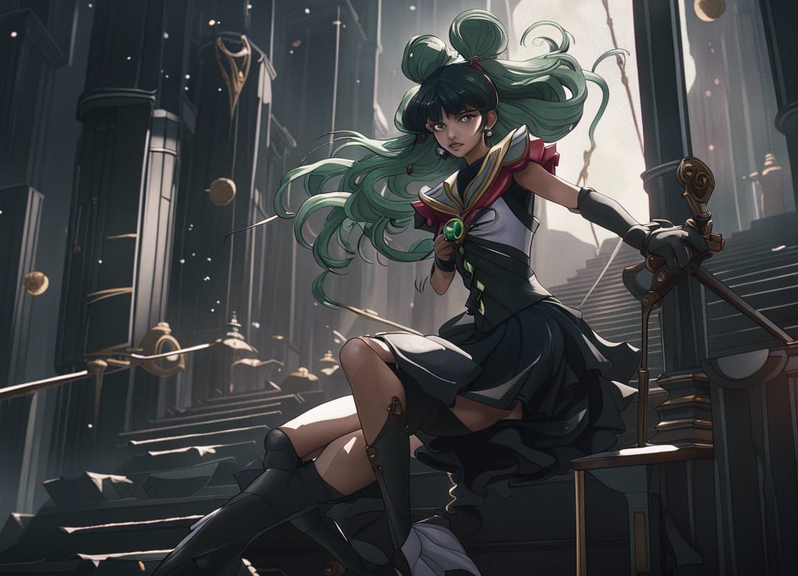 Detailed Painting of Sailor Pluto in Fantasy Style