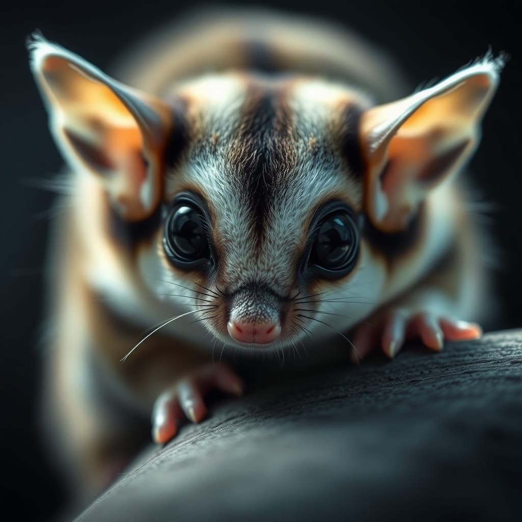 Hyperrealistic Sugar Glider Portrait in High Definition