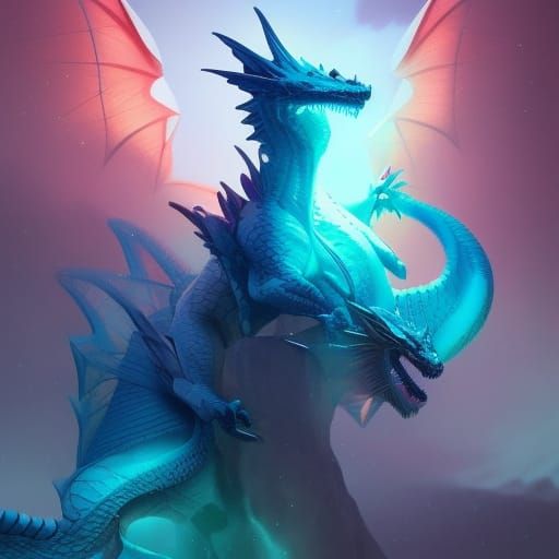 Enchanting Crystalline Dragon in Fantasy Art Style