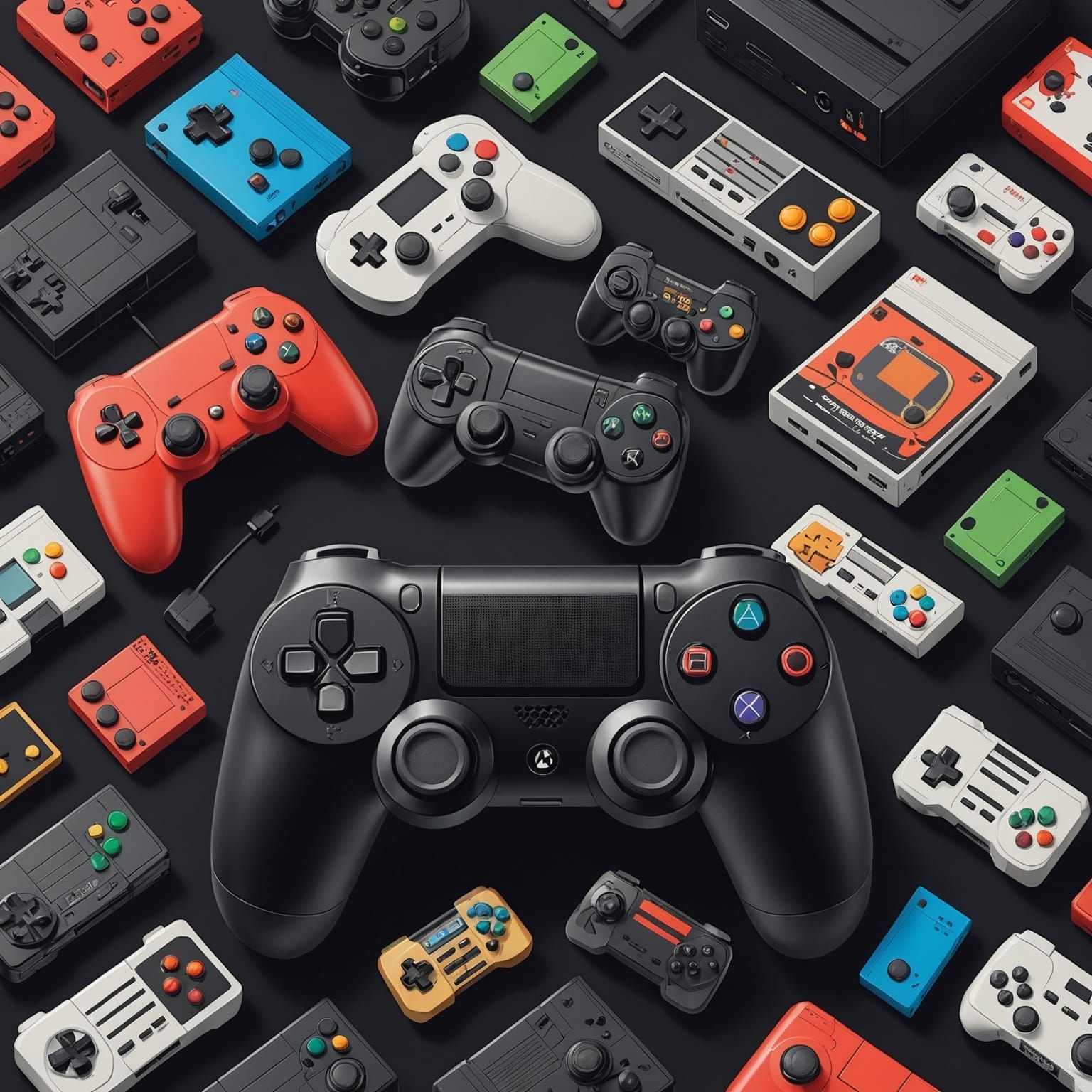 Vibrant Still Life of Video Games