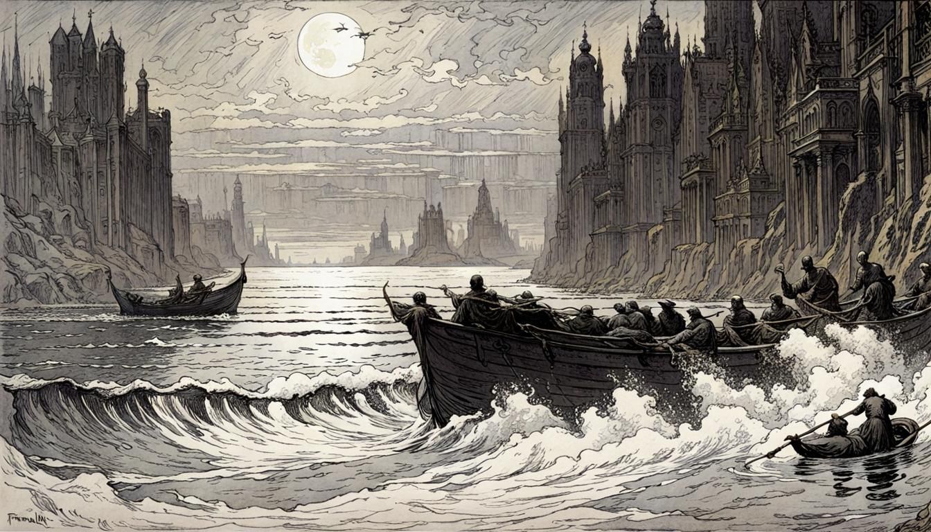 Detailed Ink Drawing of an Ancient Tree