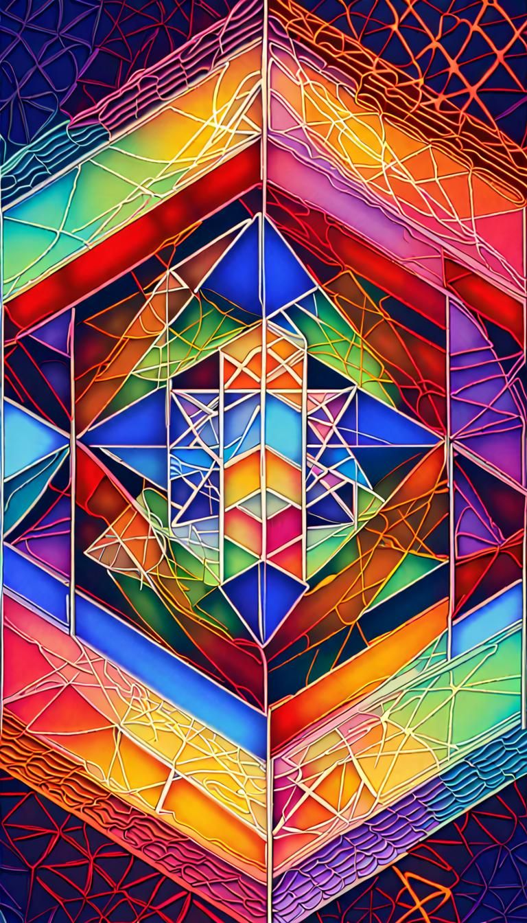 Sacred Geometries with Quantum Mechanics in Neon 3D