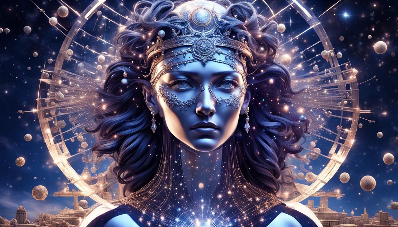 Ethereal Greek Goddess in Quantum Simulation