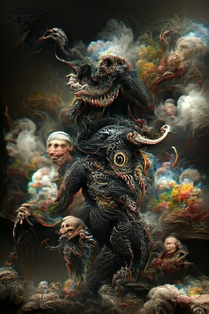 Creepy Black Smoke Monster in 8K Resolution