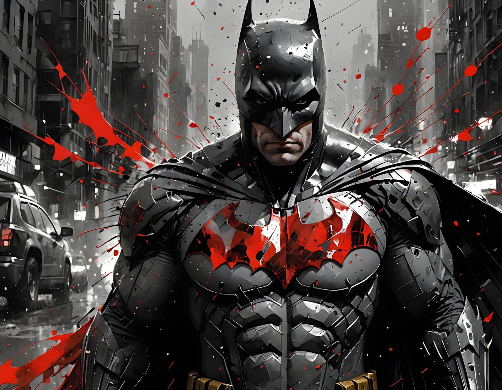 Batman in Cyberpunk-Inspired Digital Art