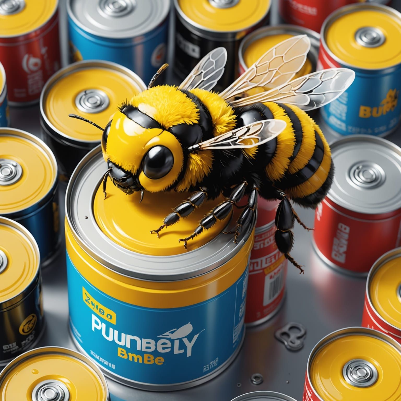 Bumble Bee Napping on Soda Can, Anime Style