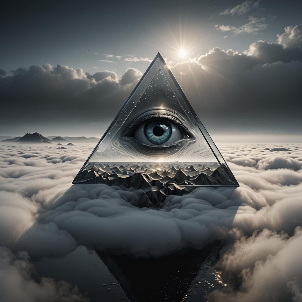 Glass A with Eye and Brain: 3D Rendering