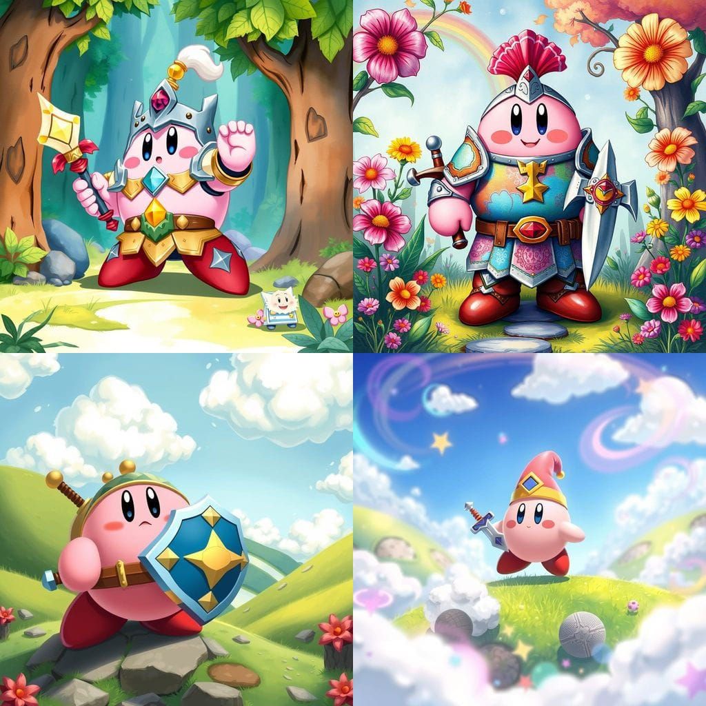 Kirby as a Fantasy D&D Adventurer