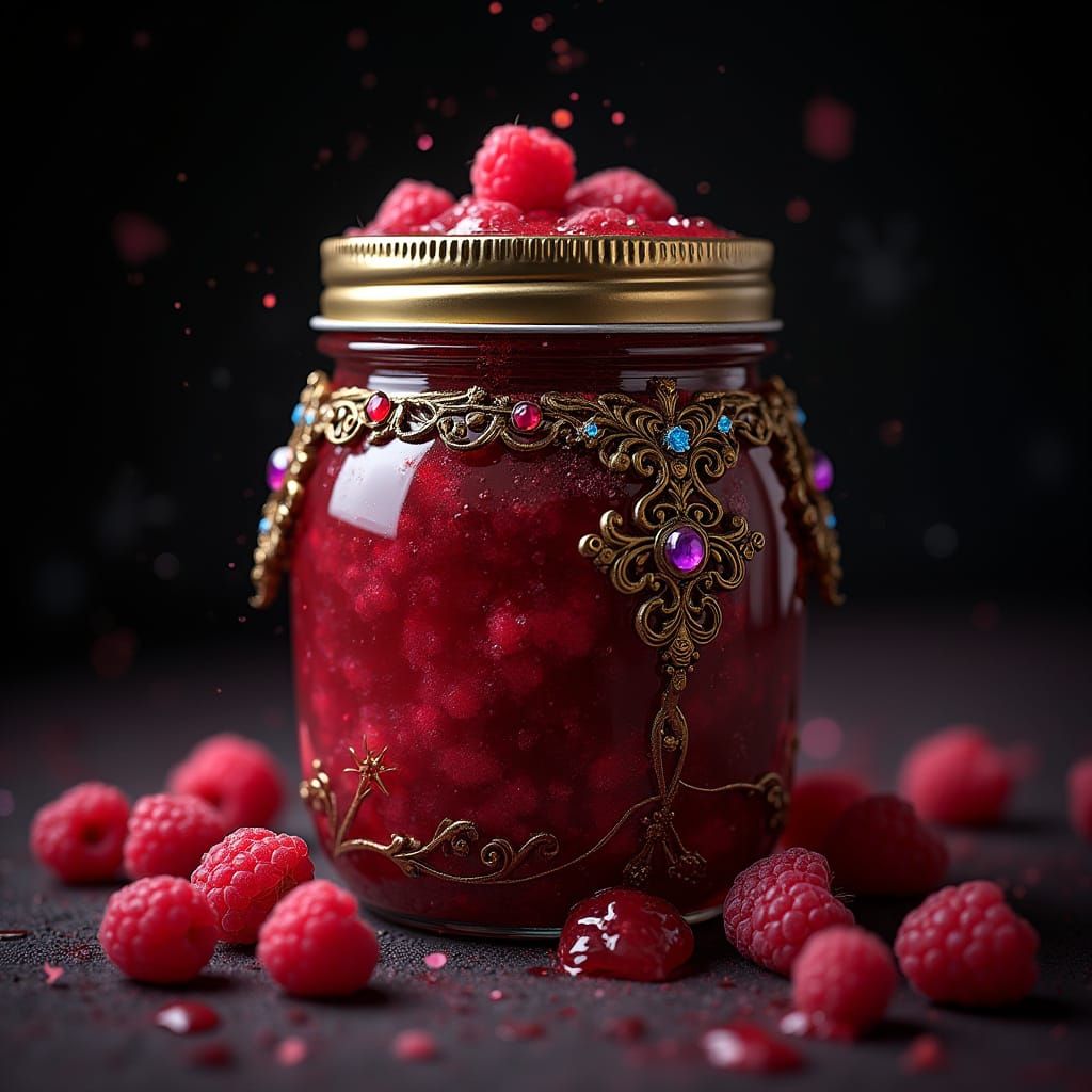 Enchanting Antique Jam Jar with Gemstones