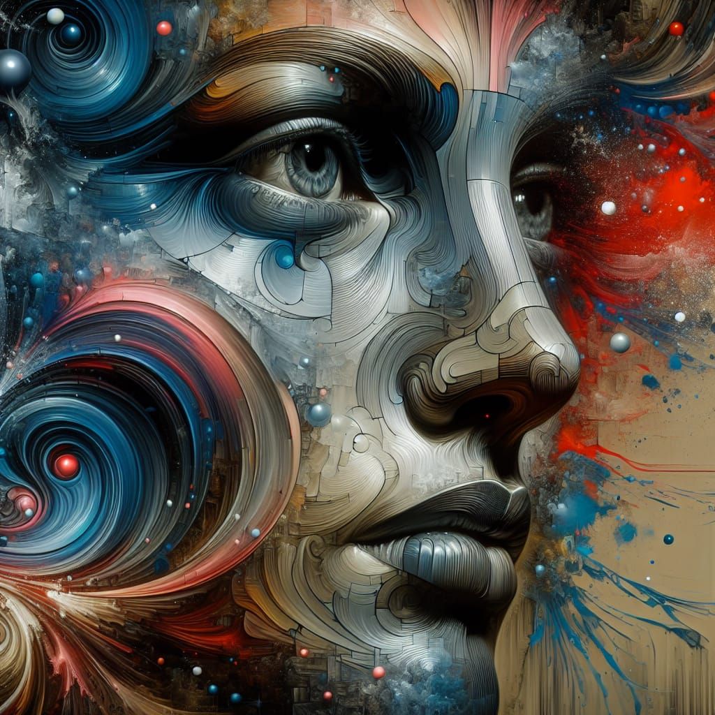 Hyperrealistic Face in Optical Illusion Concept Art