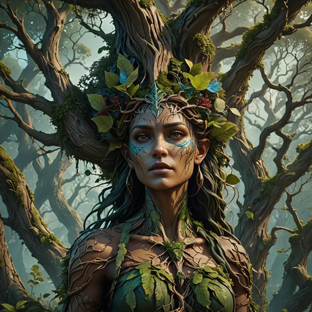 Beautiful dryad woman