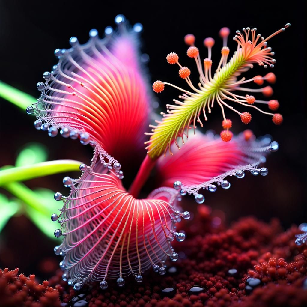 Bioluminescent Macro Plants in a Mystical Wonderland