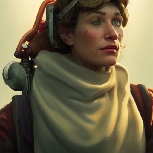 Mama Murphy Portrait in Hyperrealistic Digital Art Style