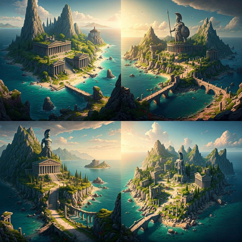 Island of Ares: Ancient Ruins in Heroic Setting