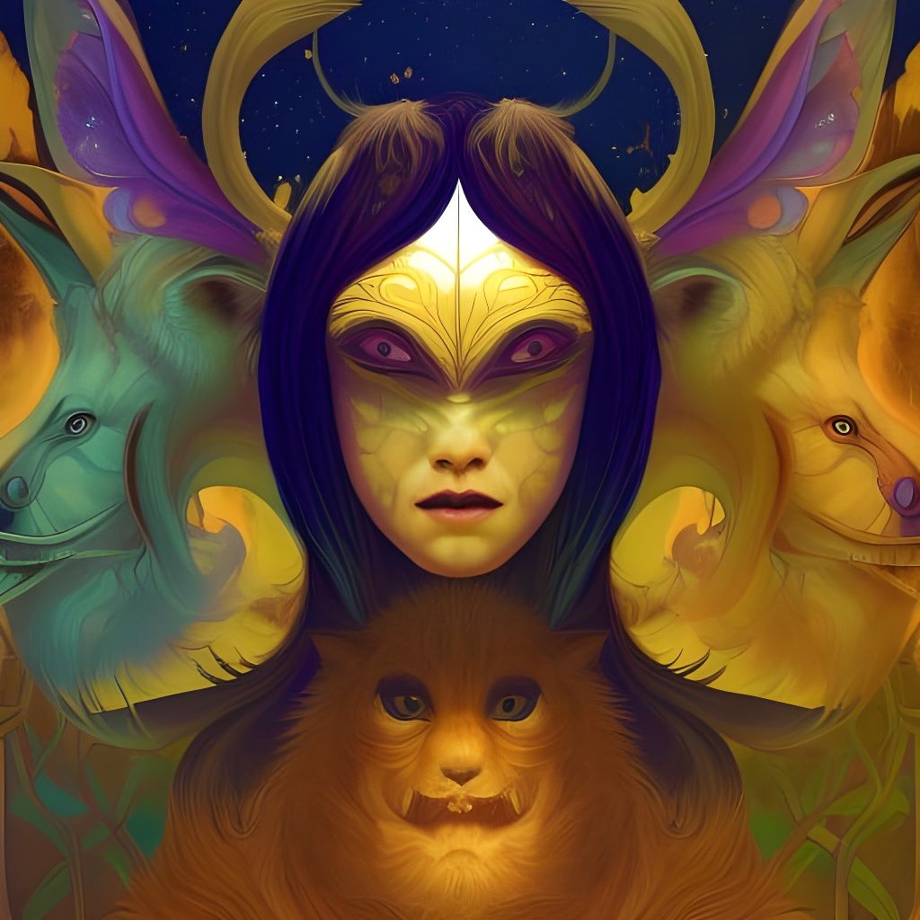 Enchanted Forest Portrait in Art Nouveau Style