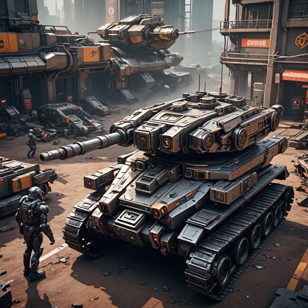 Futuristic Tank with Intricate Mech Details