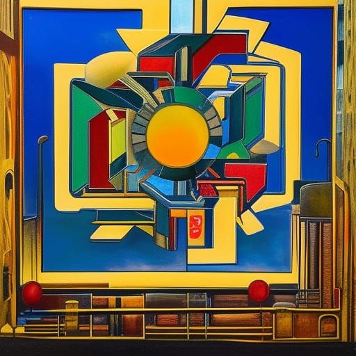 Surreal Solar System in Escher-esque Style