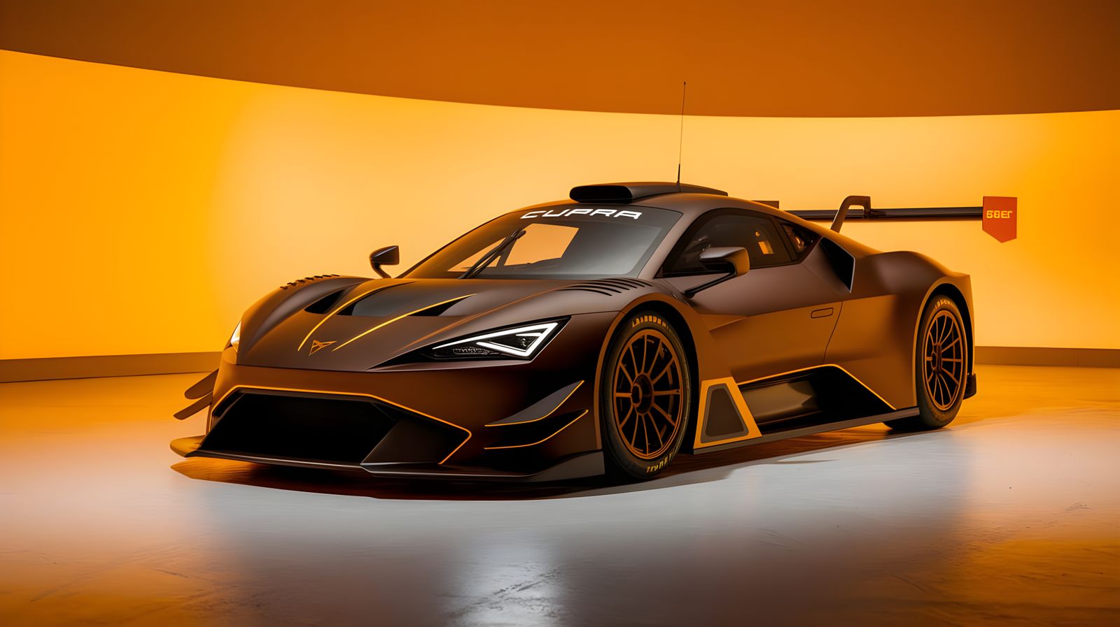 Cupra Dark Rebel Vision Gran Turismo GTP in Futuristic Studi...