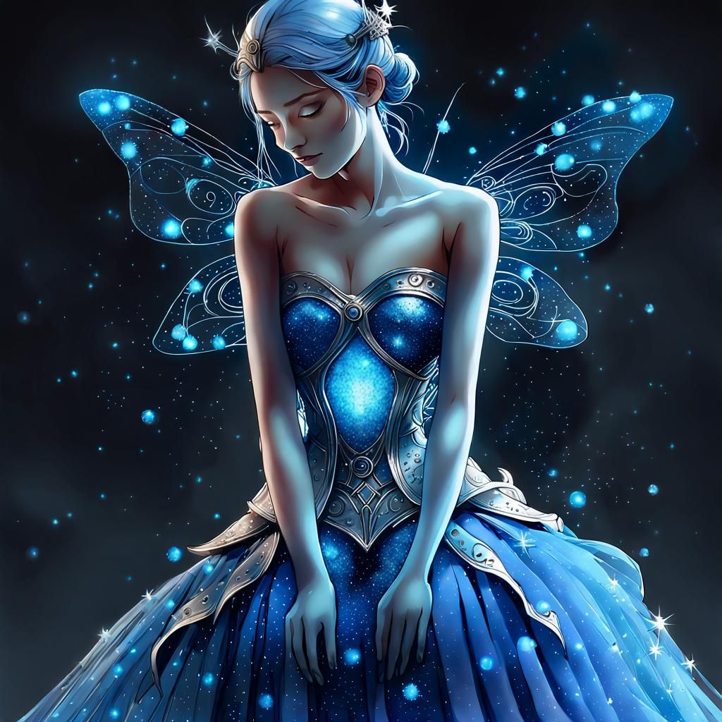 Bioluminescent Fairy Constellation in Extravagant Ballgown