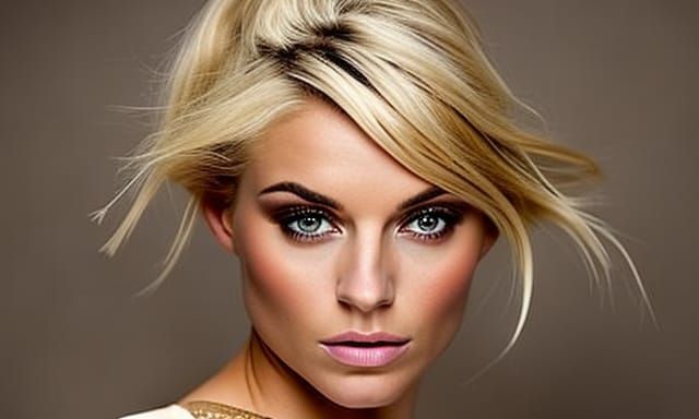 Exquisite Blonde Woman Portrait in Photorealistic Style