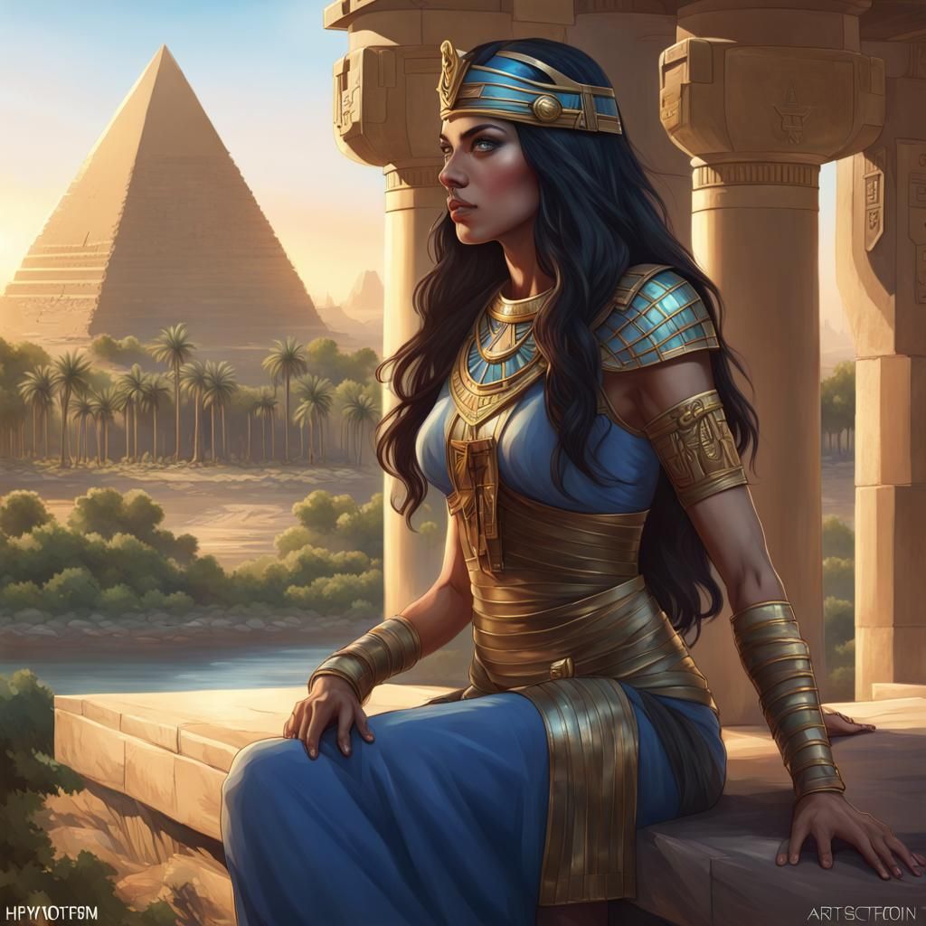 Egyptian Princess and Soldier: Hyperdetailed Portrait
