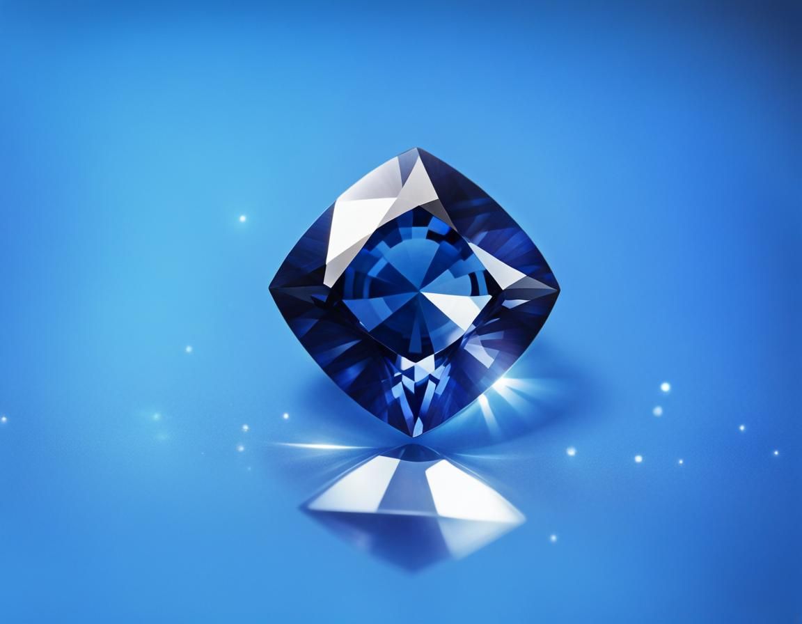 Brilliant Cut Sapphire Gem in Stellar Field