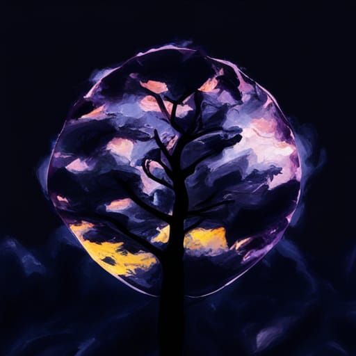 Abstract Oil Painting in Warm Analogous Colors