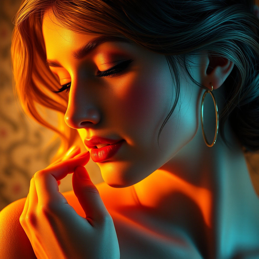 Romantic Portrait of a Woman in Art Nouveau Style