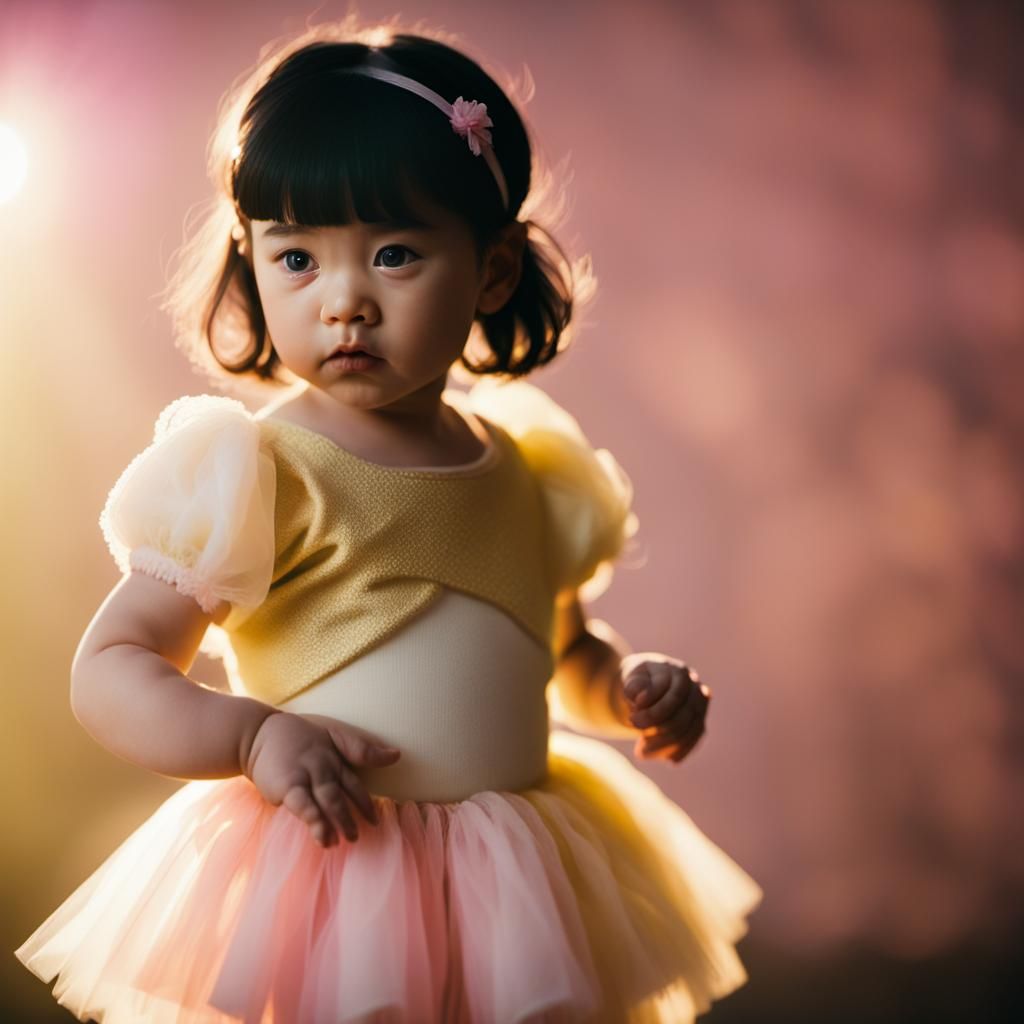 Dramatic Film Still of Baby in Spotlight