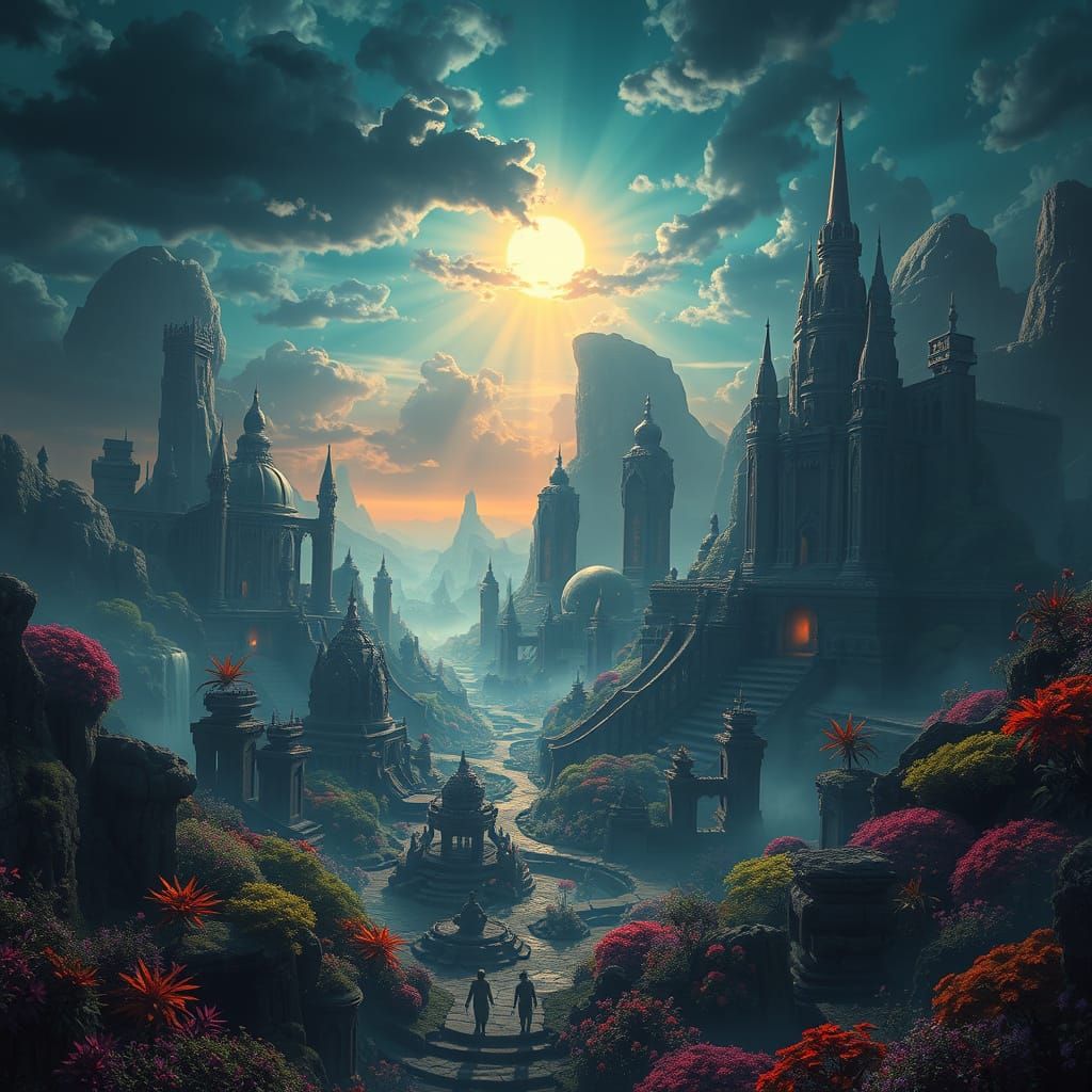 Ethereal KOSH Landscape in Concept Art Style