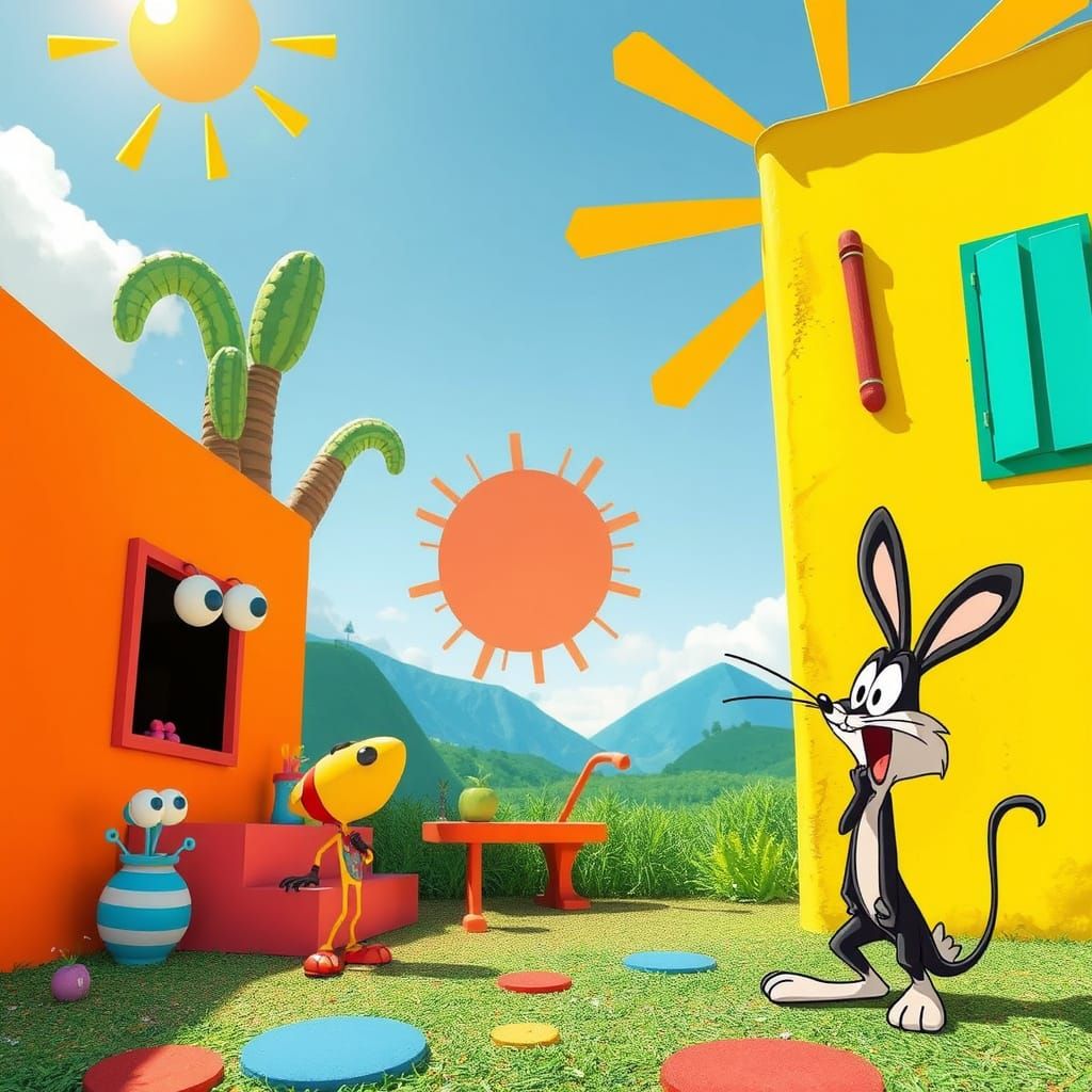 Vibrant Whimsy in a Sun-Kissed World