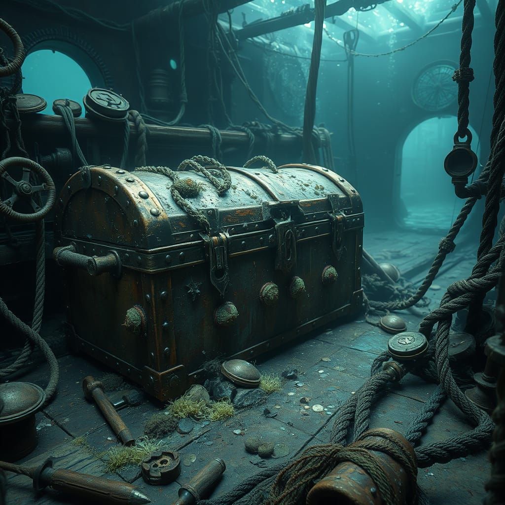 Sunken Treasure Chest in Digital Matte Painting