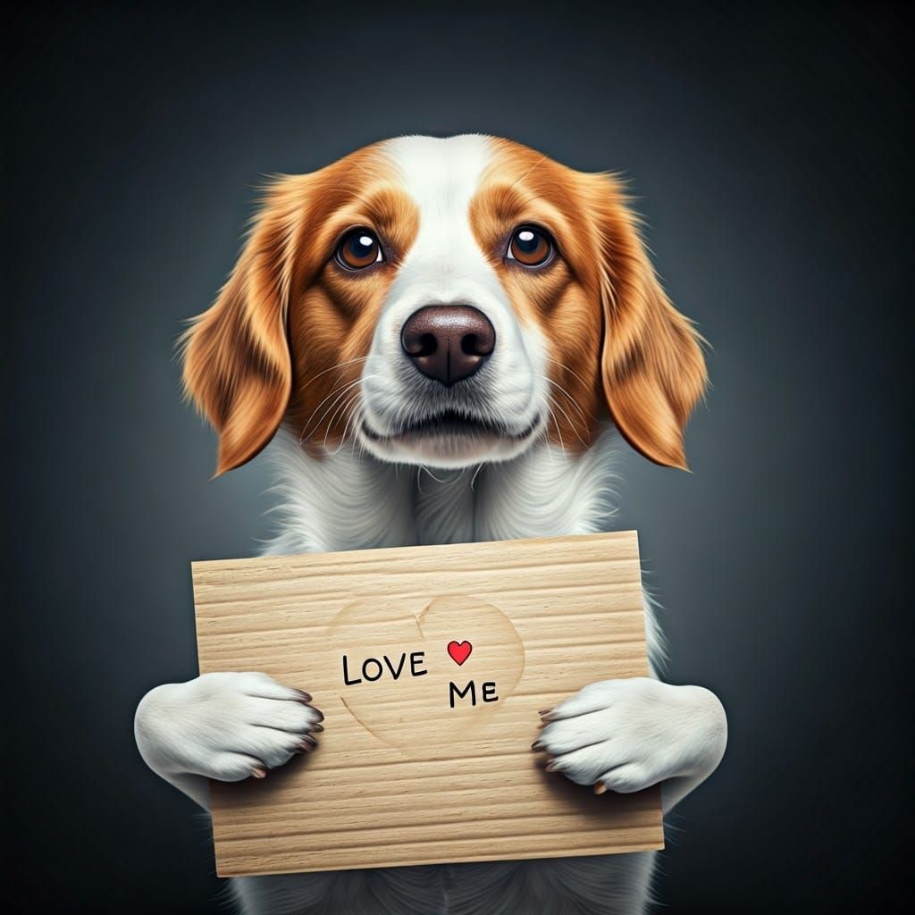 A Pup's Plea: Heartfelt Portrait of a Dog Seeking Love