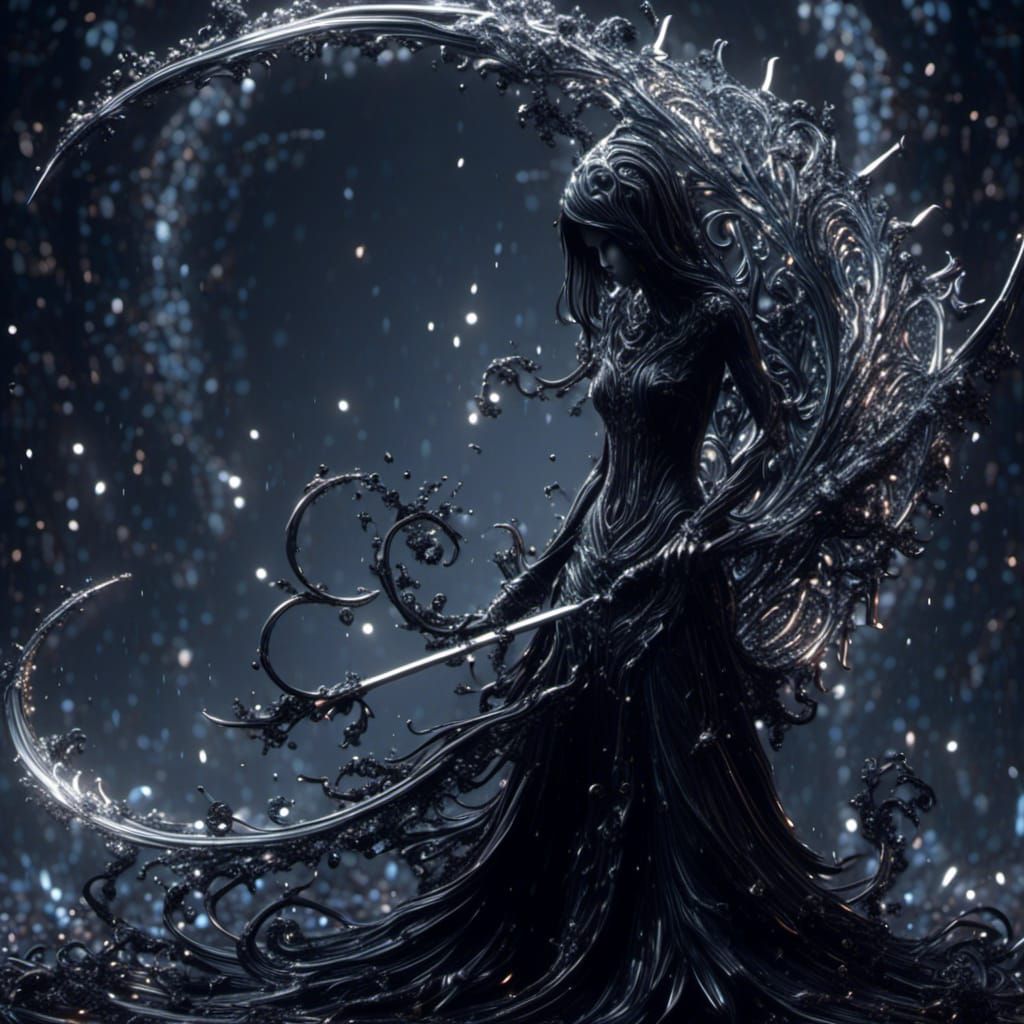 Gothic Fairy Reaper with Sparkling Scythe