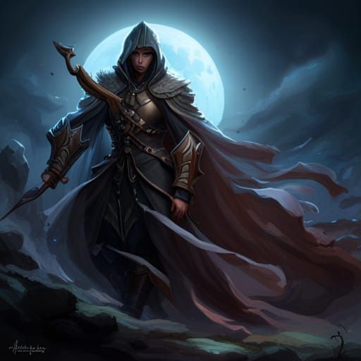 Hooded Shadow Knight with Black Khopesh