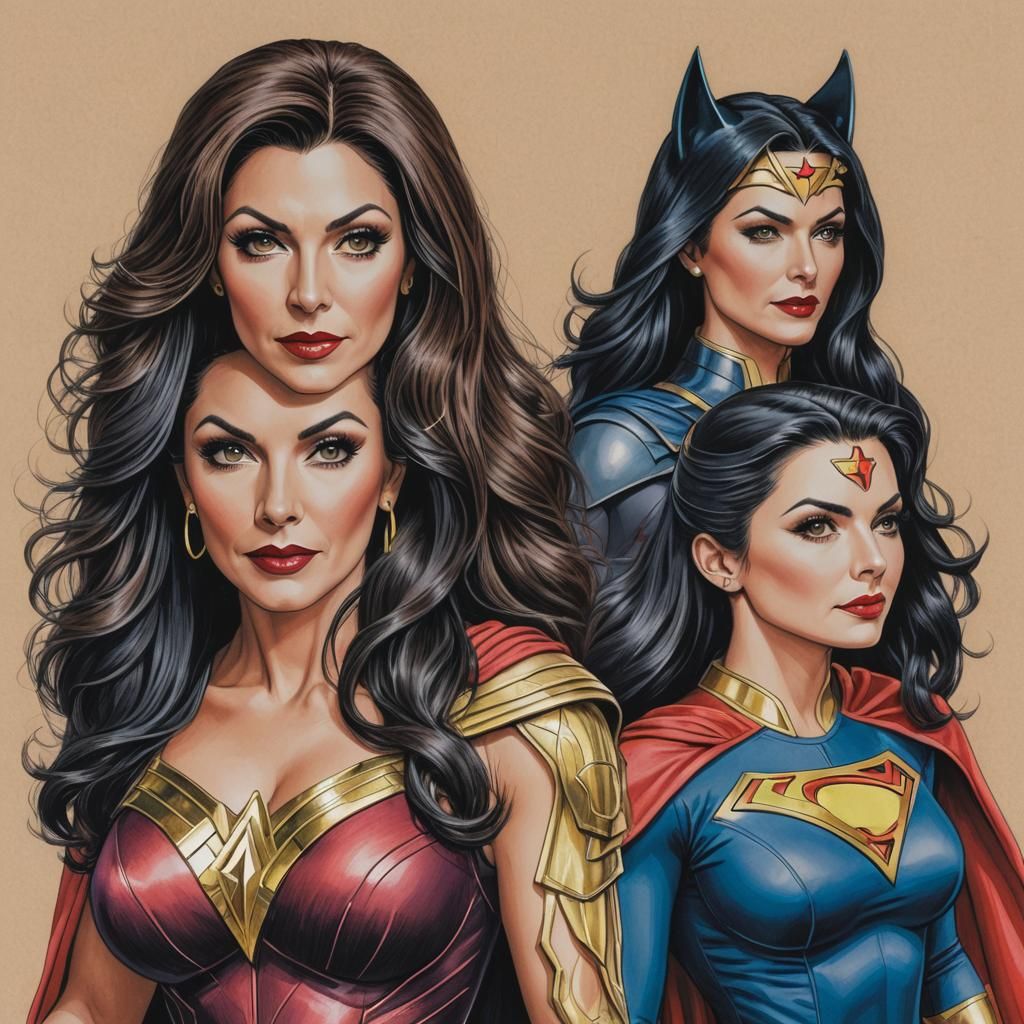 Deanna Troi as Wonder Woman, Supergirl, Catwoman