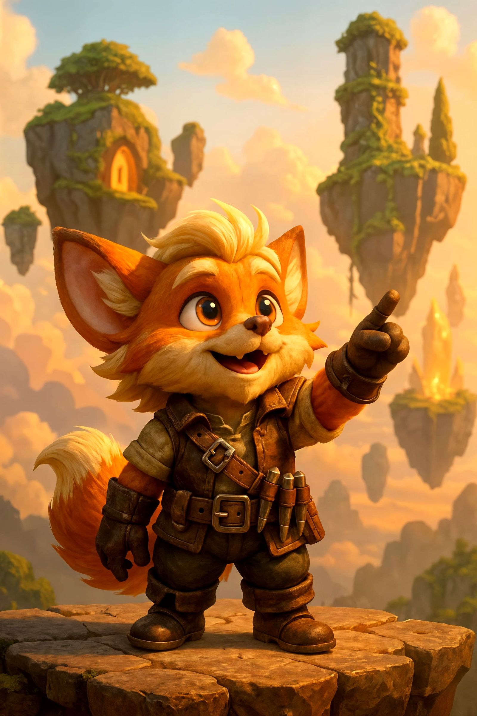 Fox Yordle on Sky Island in 3D Animation