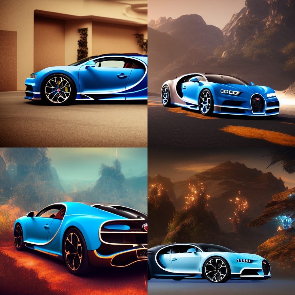 Bugatti Chiron in Detailed Matte Painting