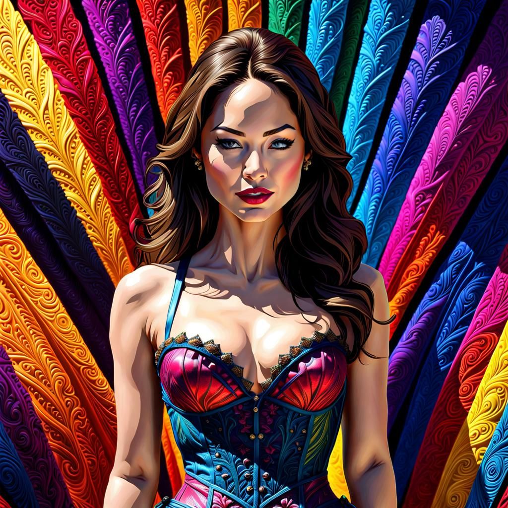 Vibrant Kristen Kreuk Portrait in Hyper Contrast