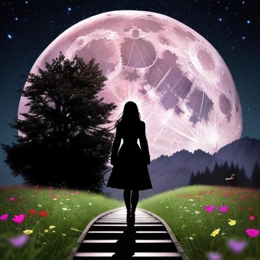 Girl and Lion's Journey to a Mysterious Place