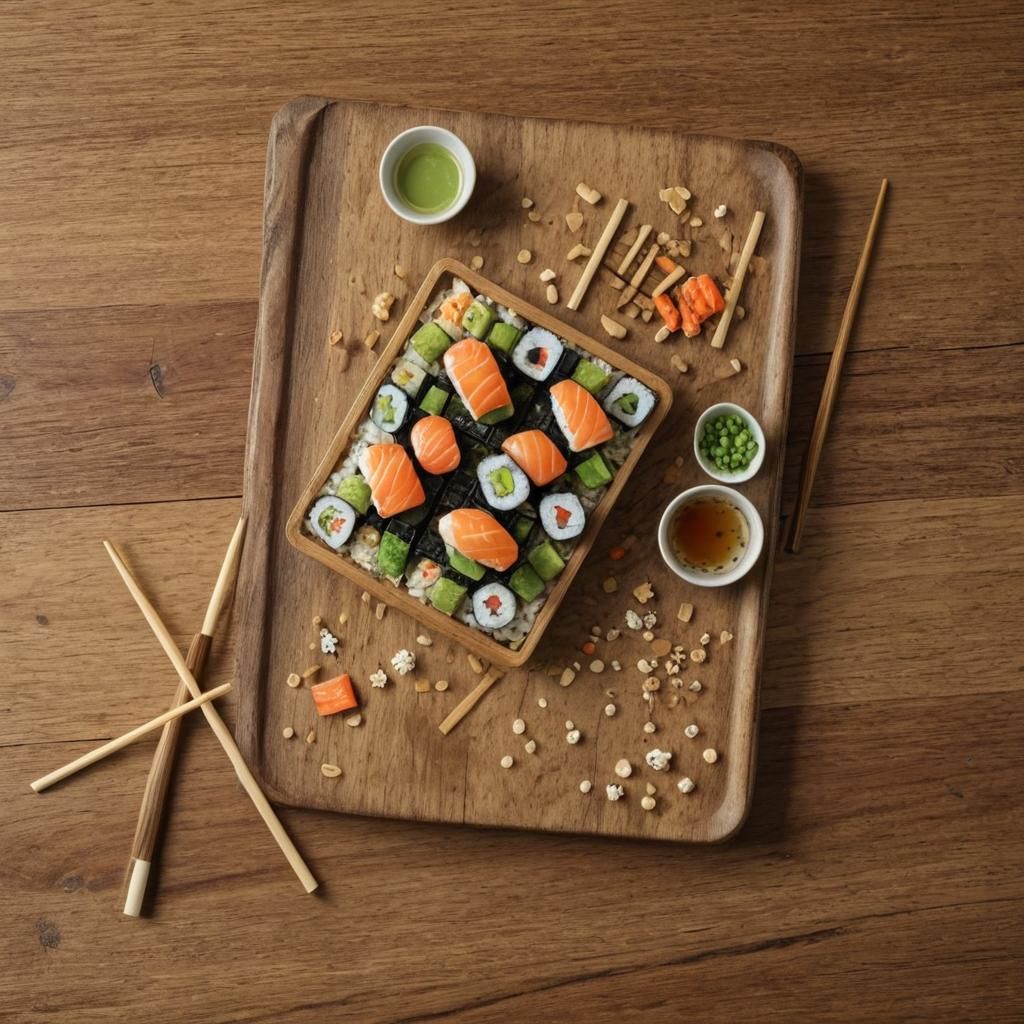 Sushi Still Life: Macro Photography in Digital Art