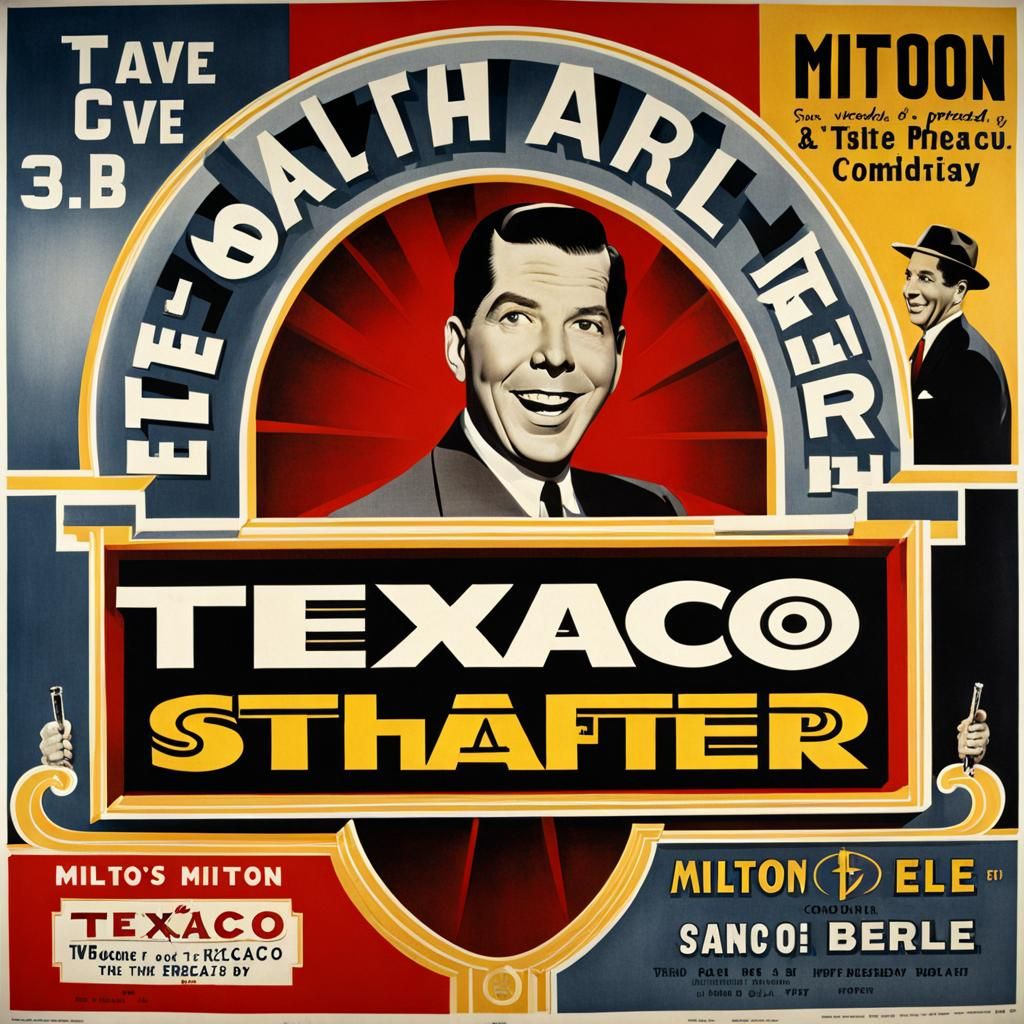 poster of Texaco Star Theater, starring comedian "Milton Ber...