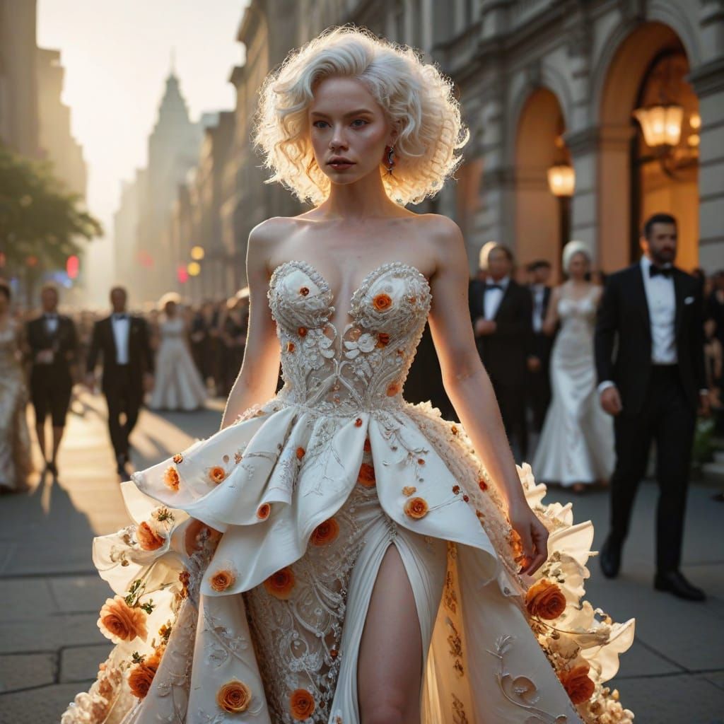 Resin Wire Art Flower Bloom with Woman in Gown