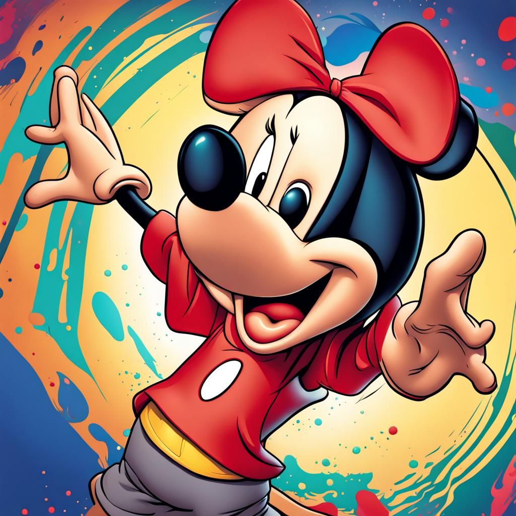 Detailed Disney Character Line Art Illustration