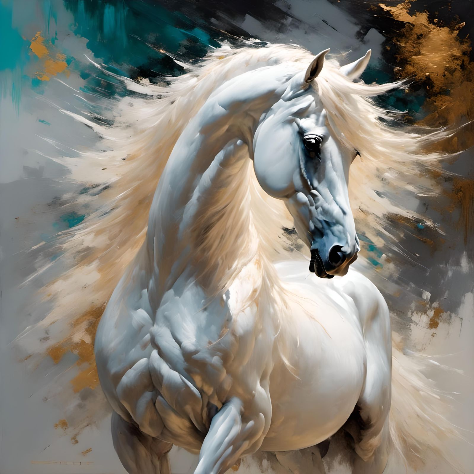 Beautiful cream stallion.