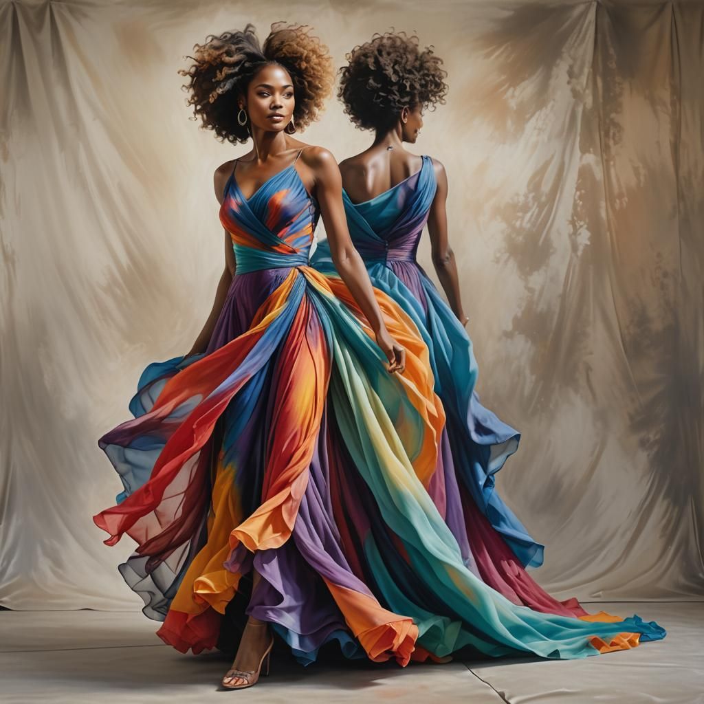 Ethereal Woman Emerges in Airbrush Painting